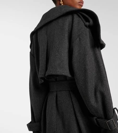 Acne Studios Herringbone belted wool-blend coat 7