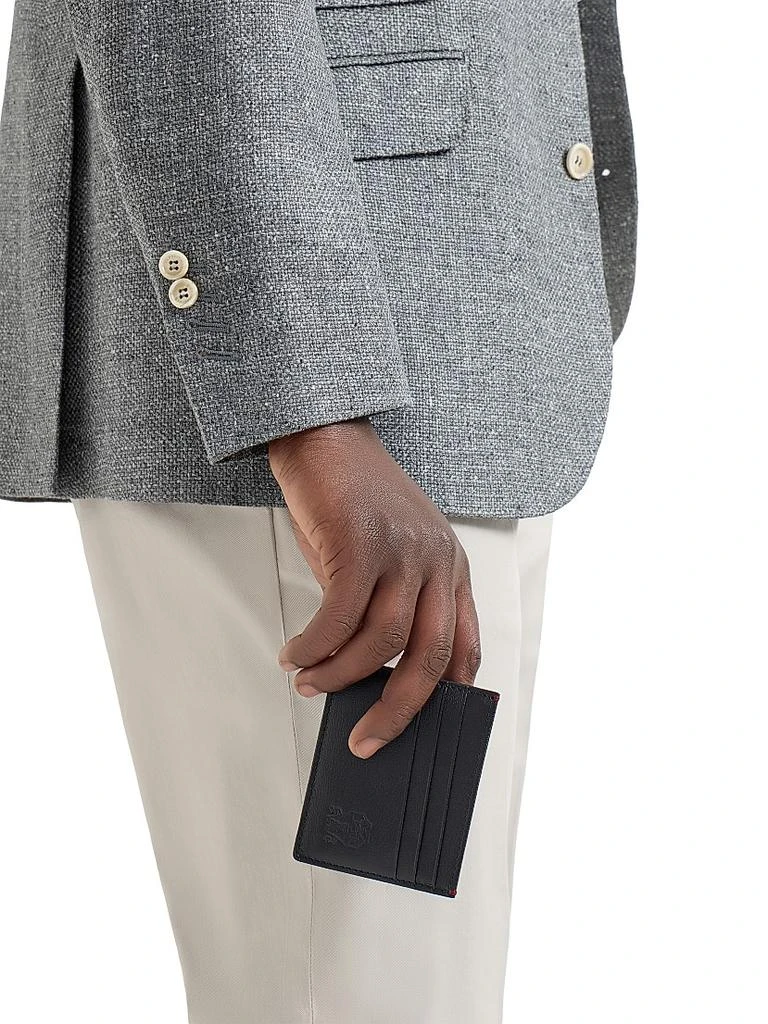 Brunello Cucinelli Grained Leather Card Holder 2