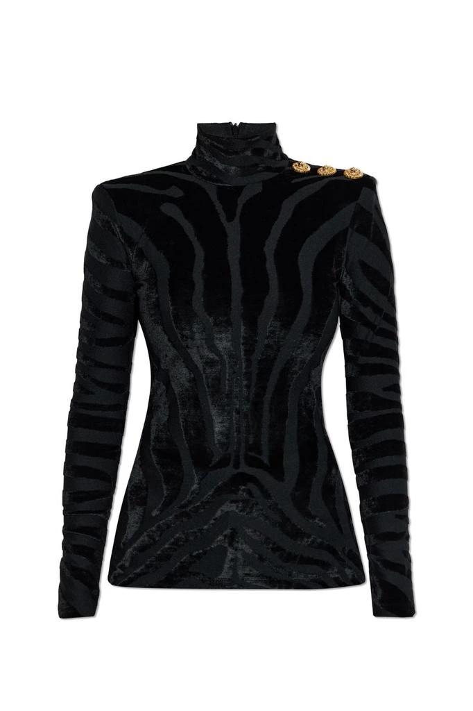 Balmain Balmain High Neck Zebra Top from Cettire