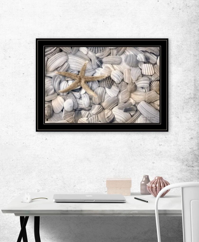 Hivvago Starfish and Seashells 4 Black Framed Print Wall Art 5