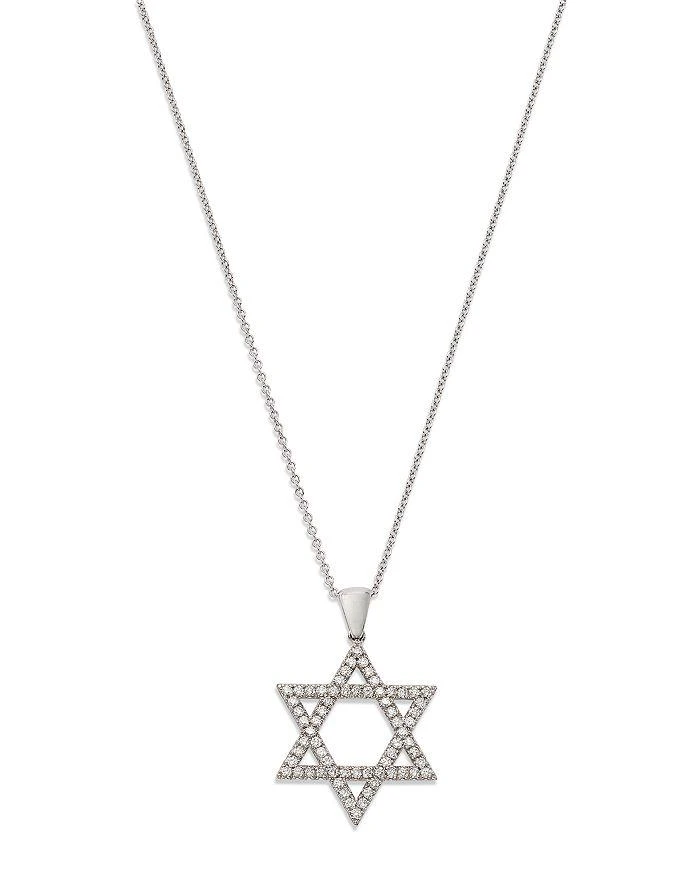 Bloomingdale's Diamond Star of David Pendant Necklace in 14K White Gold, 0.50 ct. t.w. 1