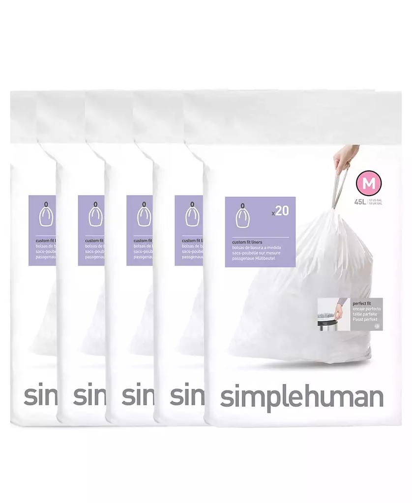 simplehuman Code M Custom Fit Liners, Pack of 100
