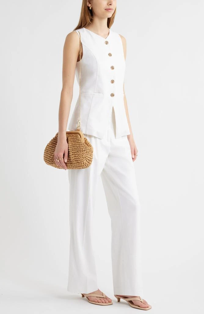 Open Edit Linen Blend Vest 2