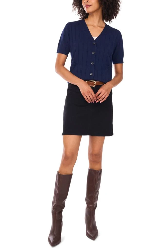 Vince Camuto Wide Rib Short Sleeve Cardigan 3