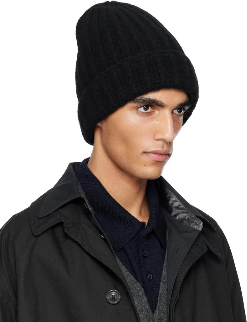 MAISON MARGIELA Black Felted Wool Beanie 2