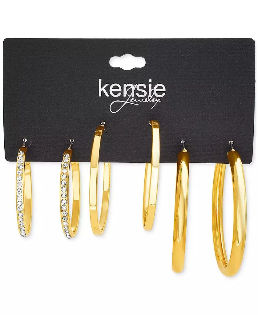Kensie Gold-Tone 3-Pc. Set Hoop Earrings 2