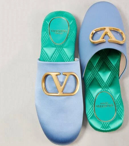 Valentino VLogo Signature satin slides 5