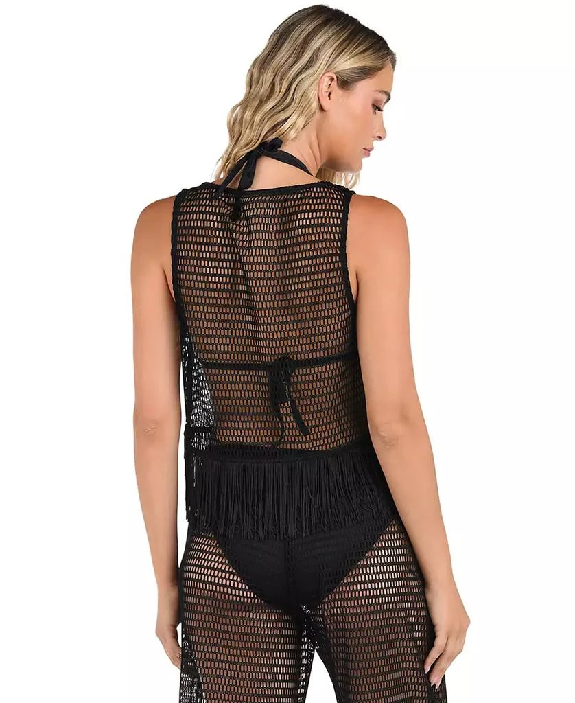 La Blanca Women's Fringe-Trim Sheer Tank Top 3