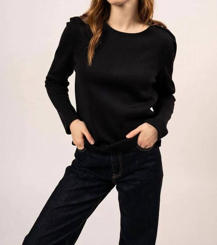 Saint James Donville Top In Navy With Buttons
