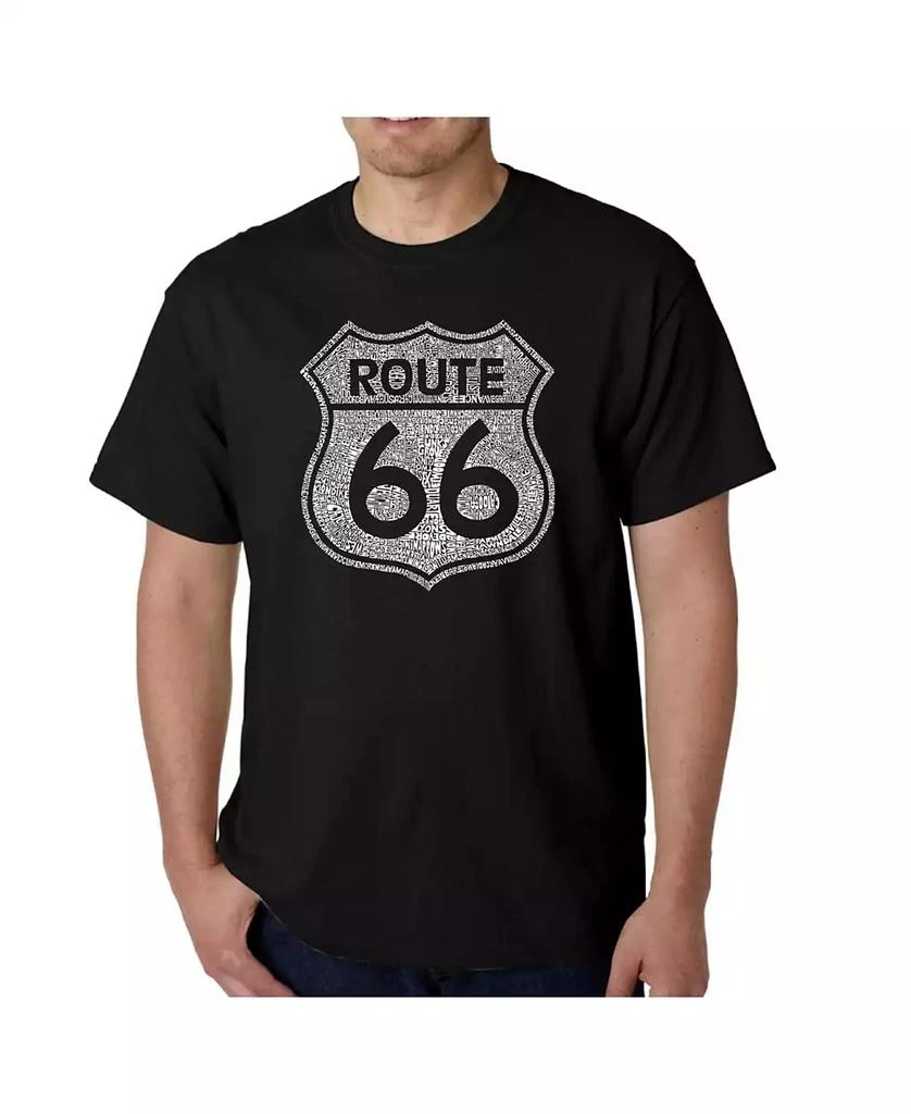 LA Pop Art Mens Word Art T-Shirt - Route 66 1