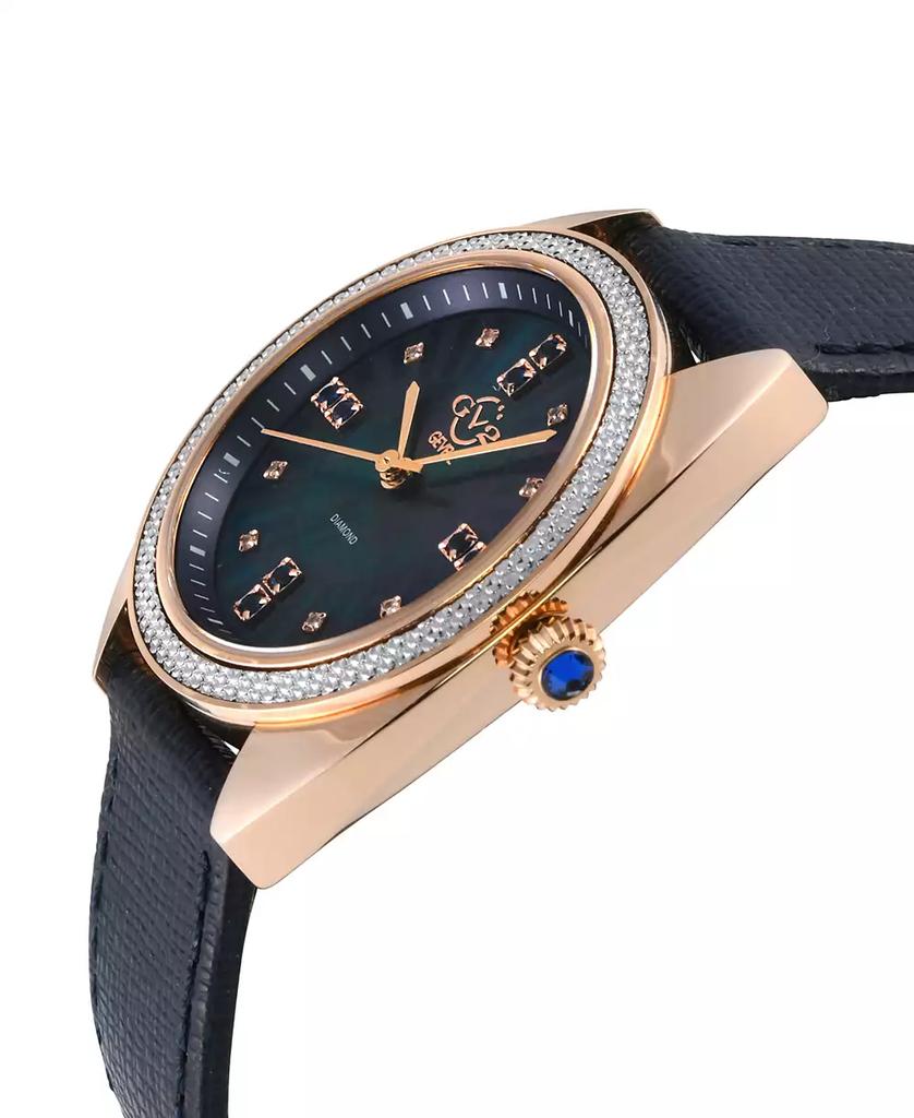 Gevril Women's Palermo Swiss Quartz Blue Leather Watch 35mm