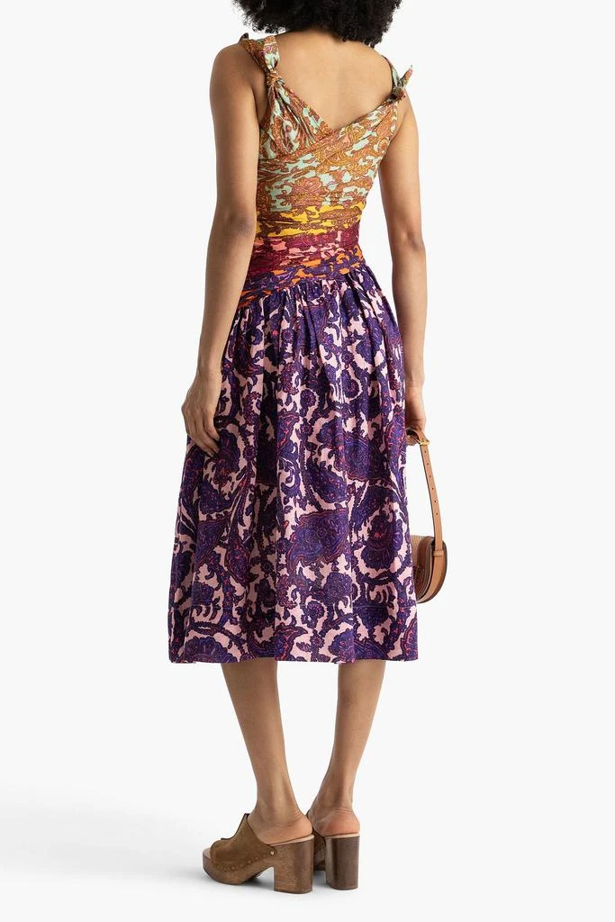 Zimmermann Cutout knotted printed linen midi dress 3