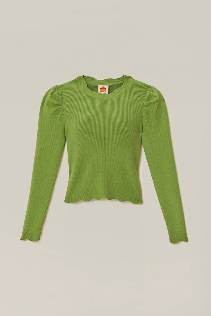 Farm Rio Knit Blouse In Green 4