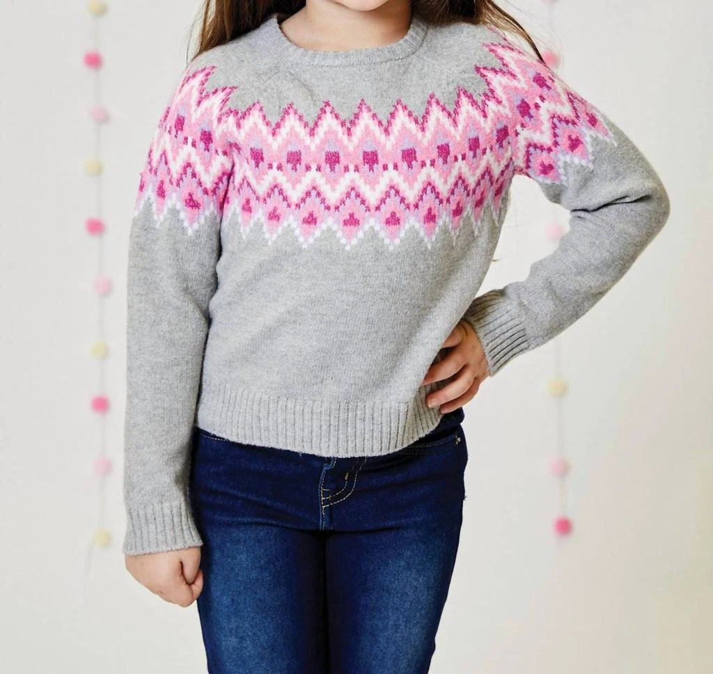 Design History Design History - Girl's Marble Heather Combo Sweater 1