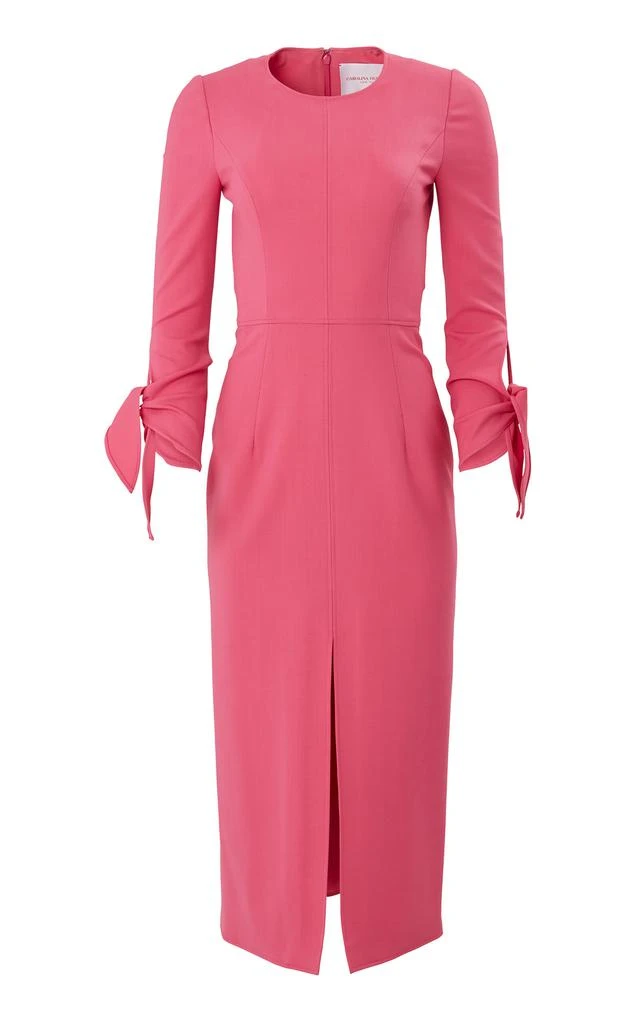 Carolina Herrera Carolina Herrera - Tie-Detailed Wool-Blend Midi Dress - Pink - US 8 - Moda Operandi 1