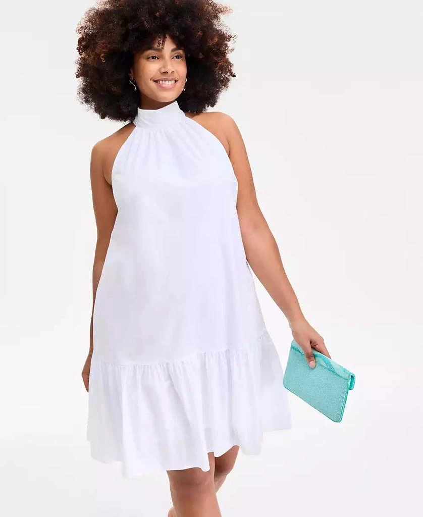 On 34th Trendy Plus Size Bow-Back Tiered Mini Dress, Exclusively at Macy's 2