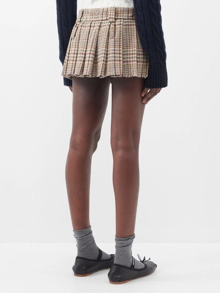 Miu Miu Pleated tartan-wool mini skirt 5