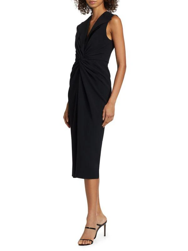 PRABAL GURUNG Lily Twist-Front V-Neck Midi-Dress 3