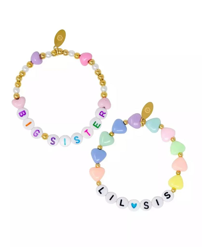 ZOMI GEMS Girls Sister/Lil Sis Hearts Bracelet Set