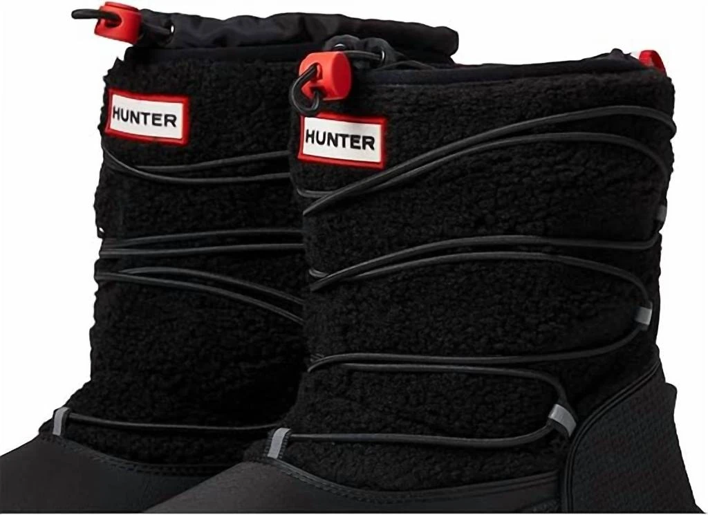 Hunter Women's Wanderer Short Sherpa Snow Boot In Black 4