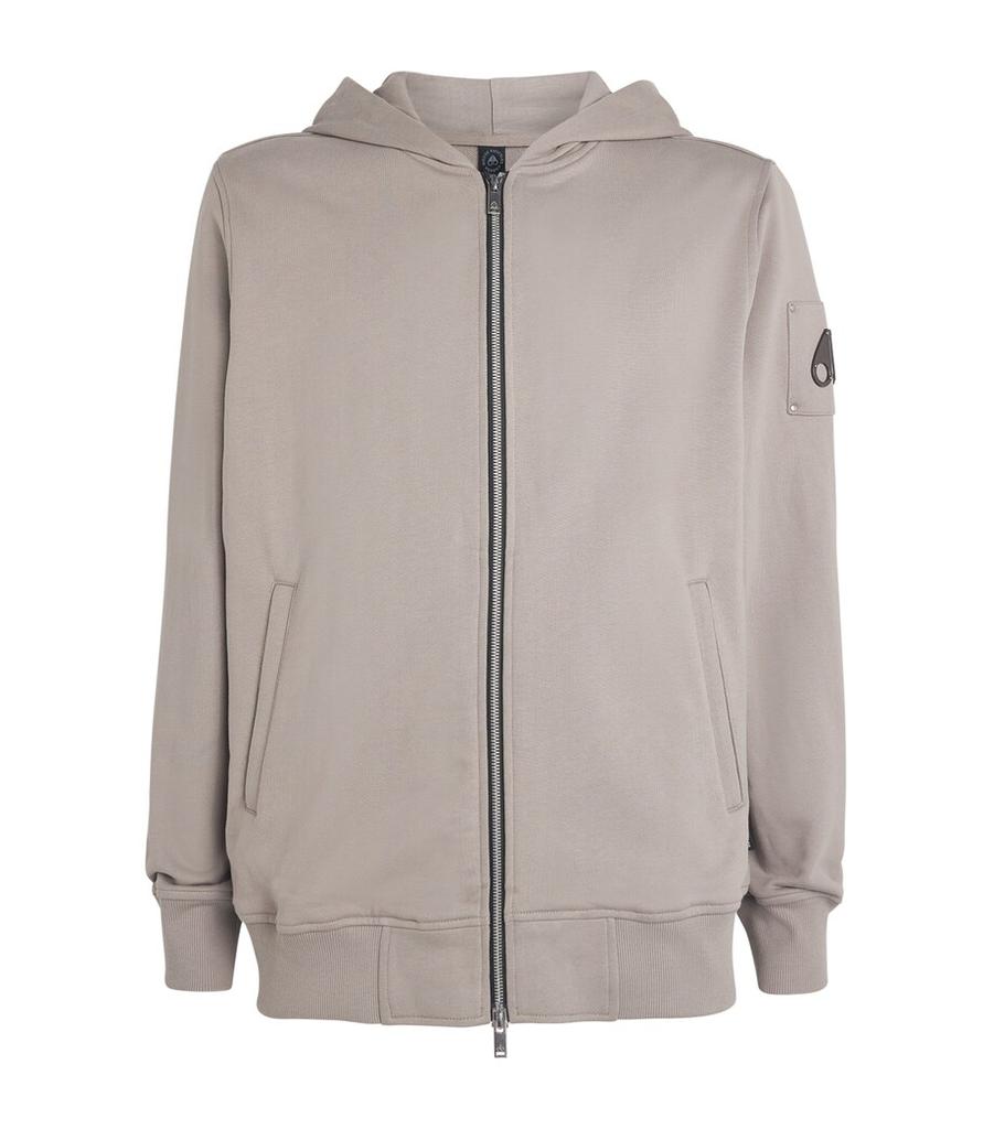 Moose Knuckles Cotton Logo Zip-Up Hoodie