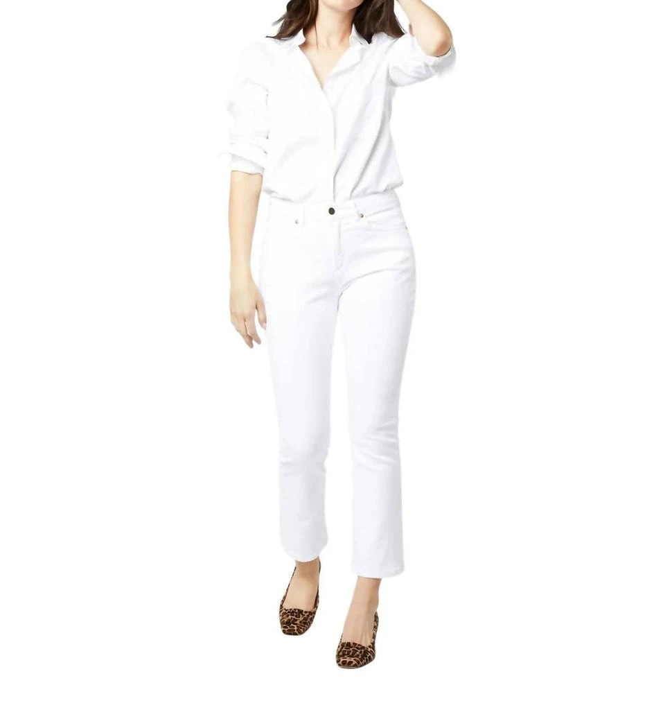 Ann Mashburn Flare Cropped 5-Pocket Jean In White 1