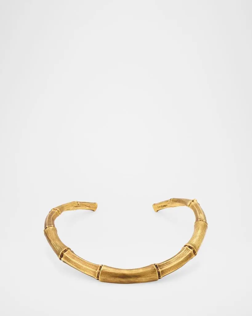 Yves Saint Laurent Torc Brass Bamboo Necklace