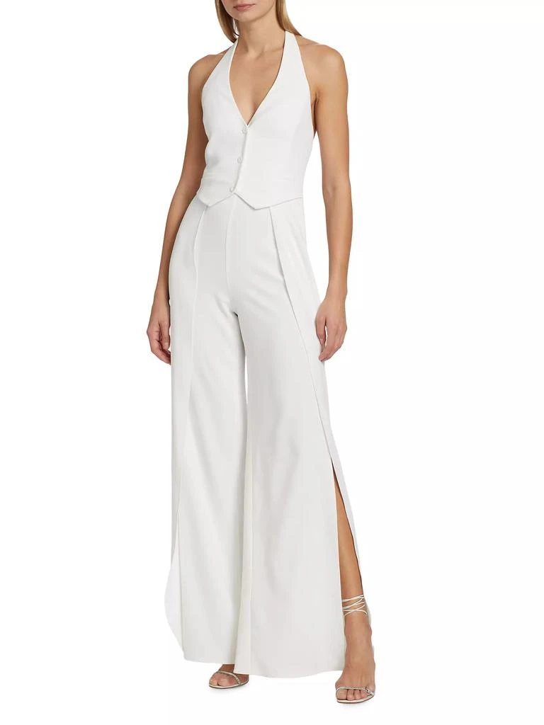 Alice + Olivia Robin Mixed-Media Halterneck Jumpsuit 3