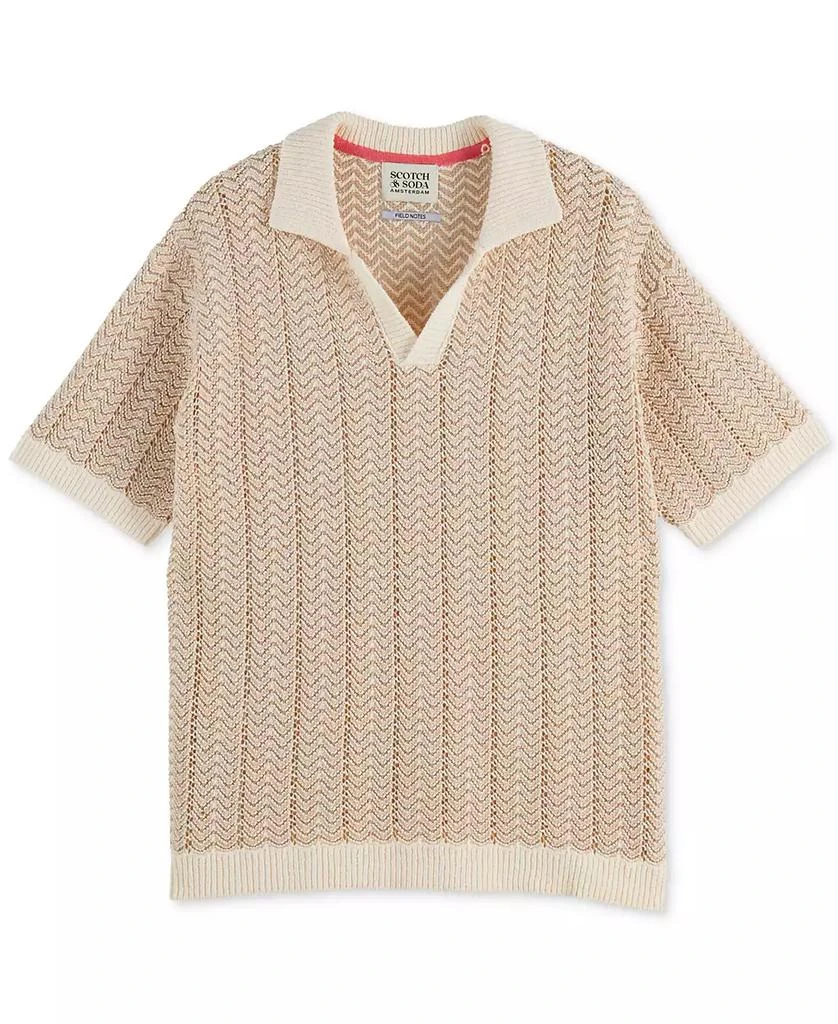 Scotch & Soda Men's Structured Knit Sweater Polo Shirt 5