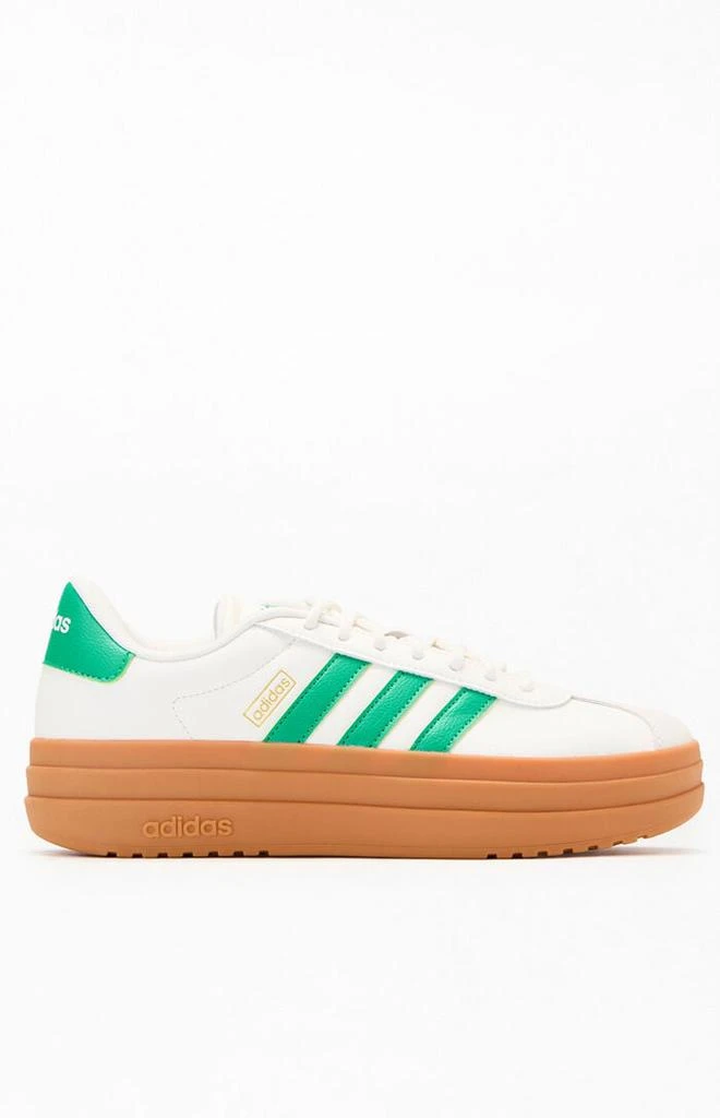 Adidas Women's White & Green VL Court Bold Sneakers 1