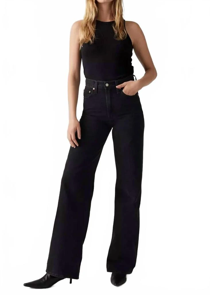 Levi
s Ribcage Wide Leg Jeans In Rosie Posie Black
