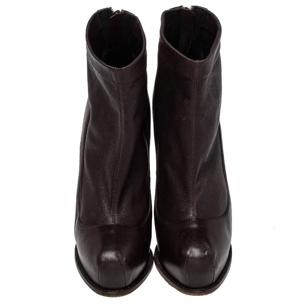 Brian Atwood Brian Atwood Burgundy Leather Ankle Length Boots Size 38.5 3