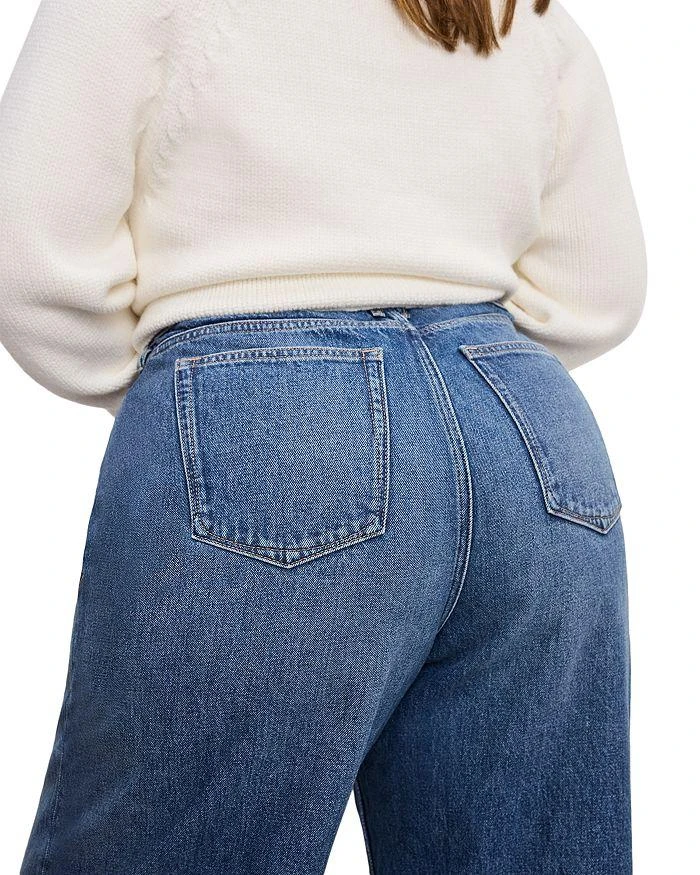 Good American High Rise Barrel Jeans in Indigo 740 12