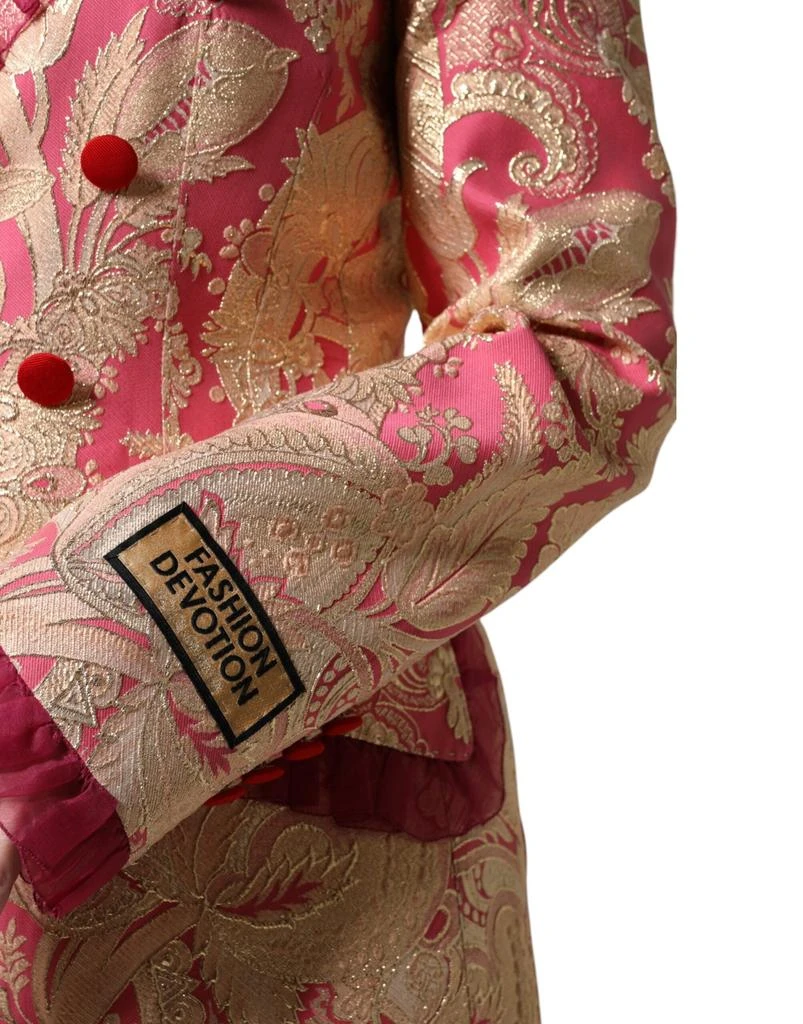Dolce & Gabbana pink gold Jacquard Nylon Coat Blazer Women's Jacket 6