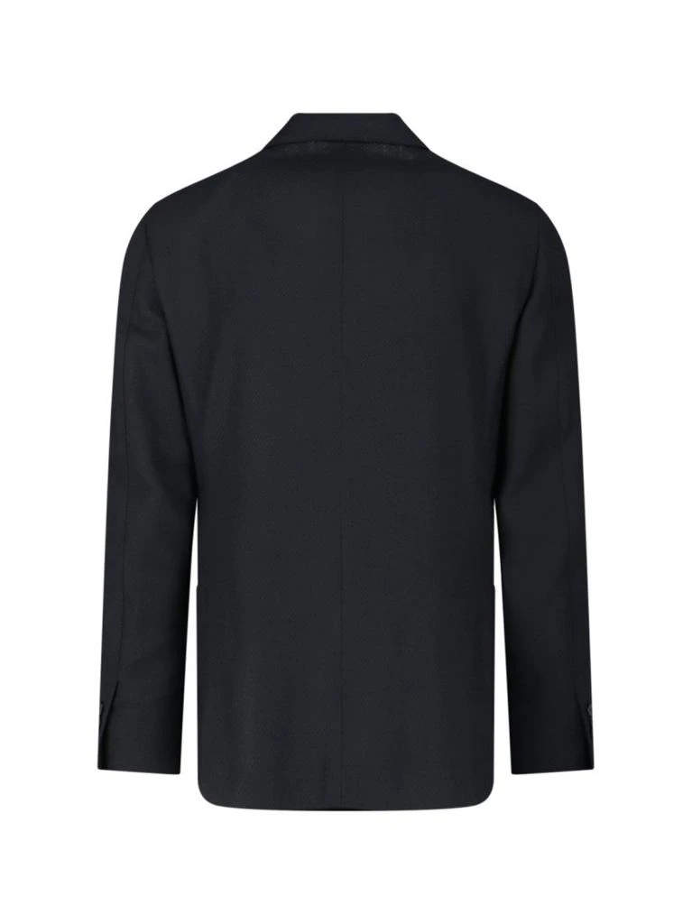 LARDINI Double-Breasted Wool Blazer – Black 2