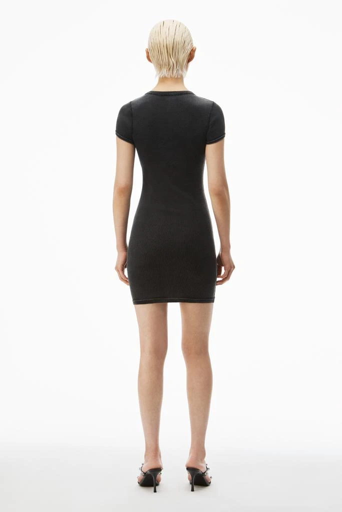 Alexander Wang short sleeve loungewear dress in ribbed cotton 4