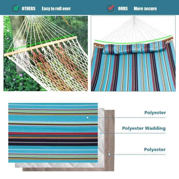 Hivvago Outdoor Hammock with Detachable Pillow-Blue 5