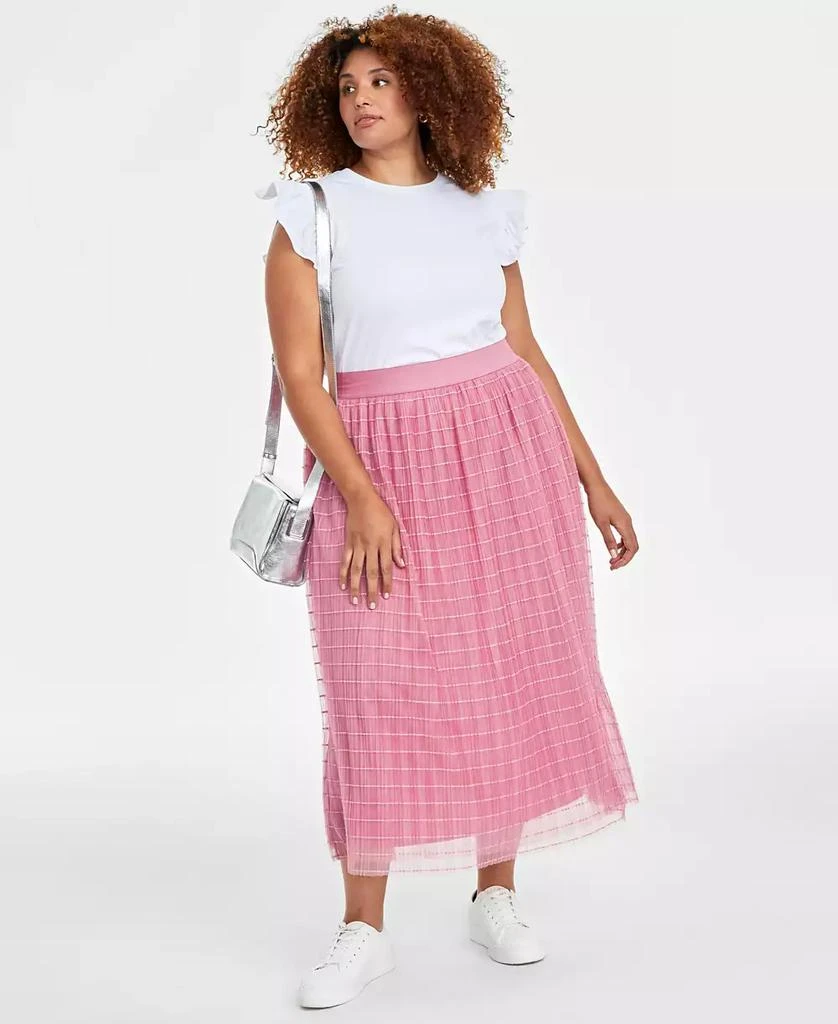 On 34th Plus Size Tulle A-Line Midi Skirt, Created for Macy's 1