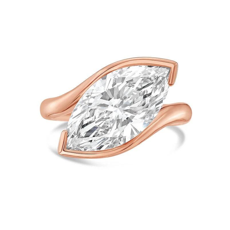 Diana M Jewels 18KT ROSE GOLD LAB GROWN MARQUISE DIAMOND  FASHION RING WEIGHING 6.00 CTS TW