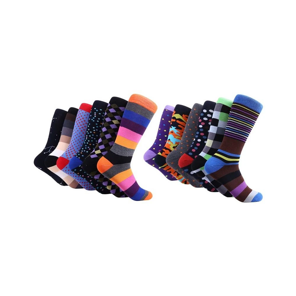 Mio Marino Men's Bold Designer Dress Socks Pack of 12 3