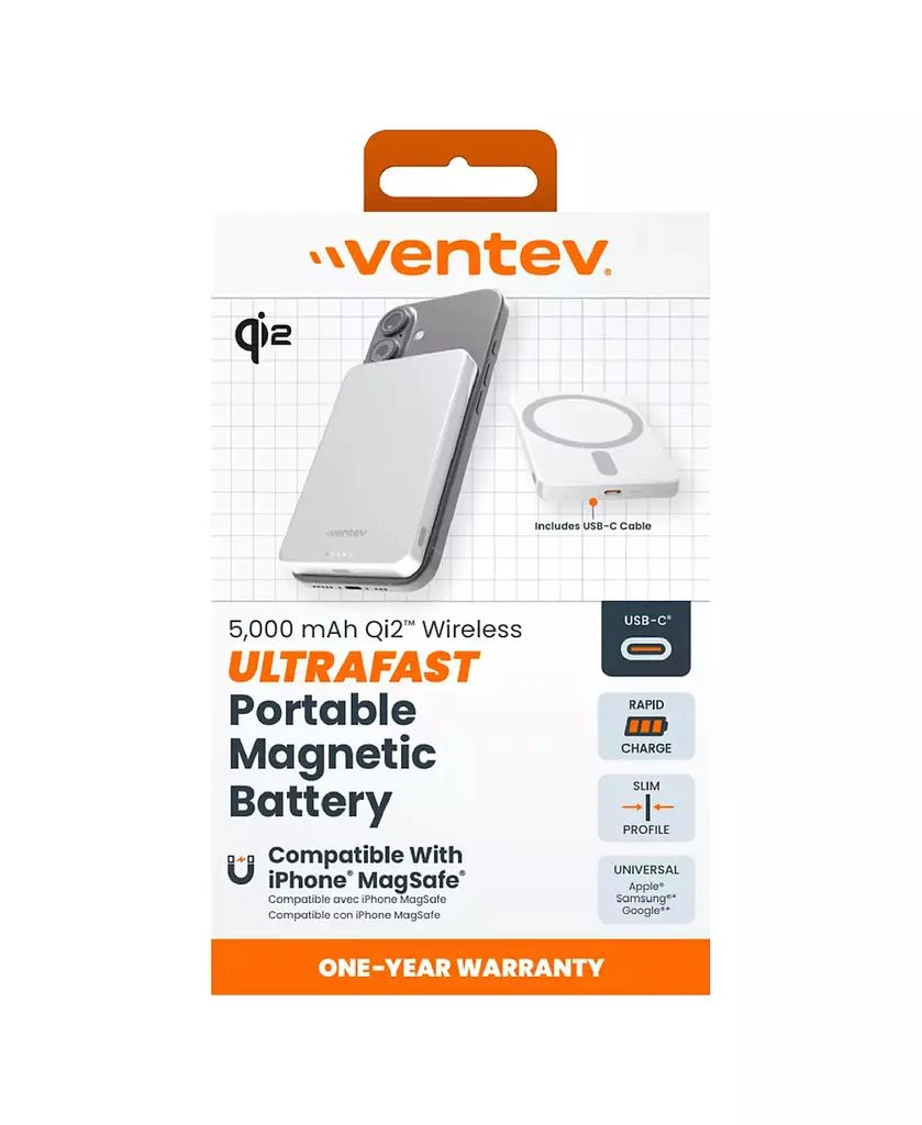 Ventev 5K mAh Qi2 Wireless ULTRAFAST Portable Magnetic Battery 8
