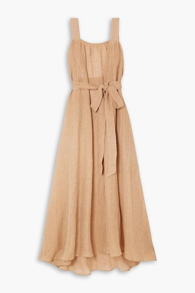 Le Kasha Assiout belted linen-gauze maxi dress 1