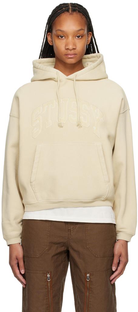 Stüssy Beige Appliqué Hoodie