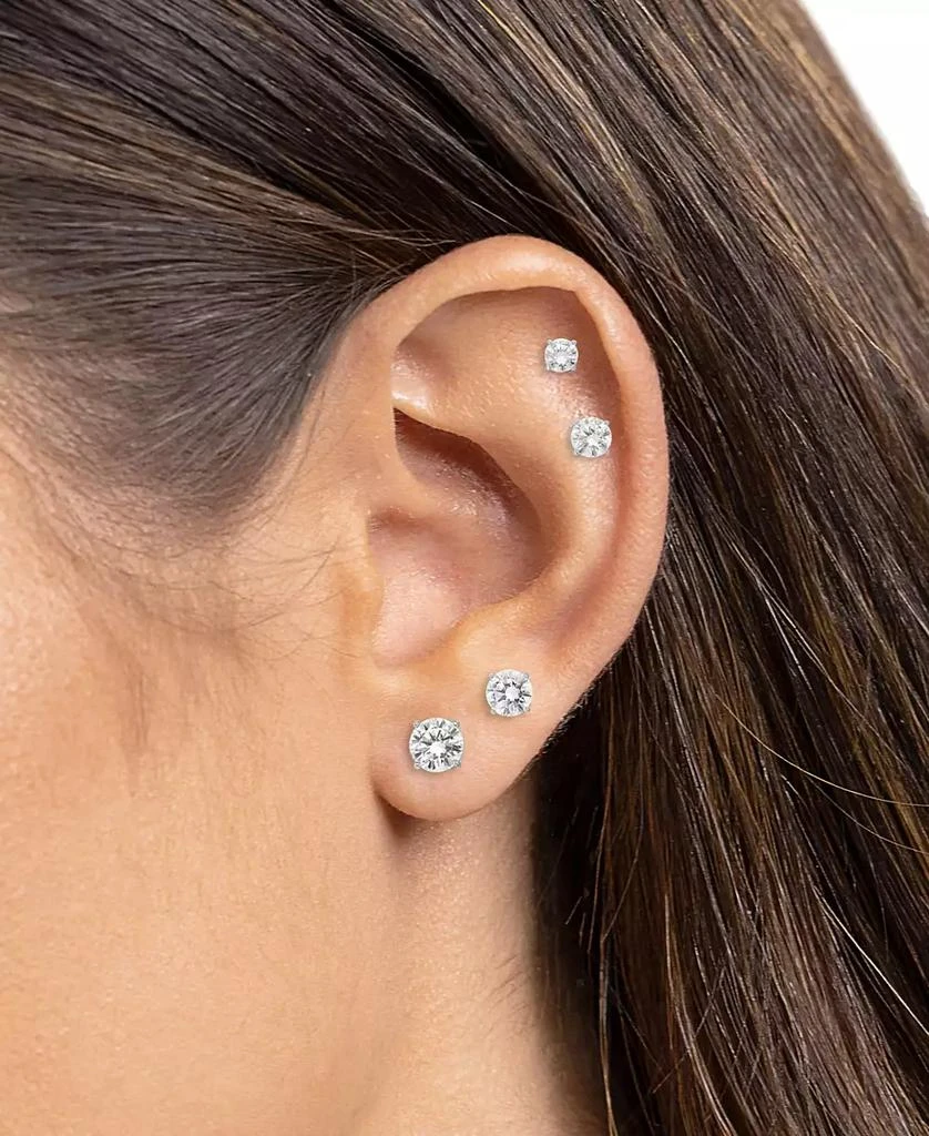Giani Bernini 4-Pc. Set Cubic Zirconia Graduated Solitaire Stud Earrings in Sterling Silver, Created for Macy's 2