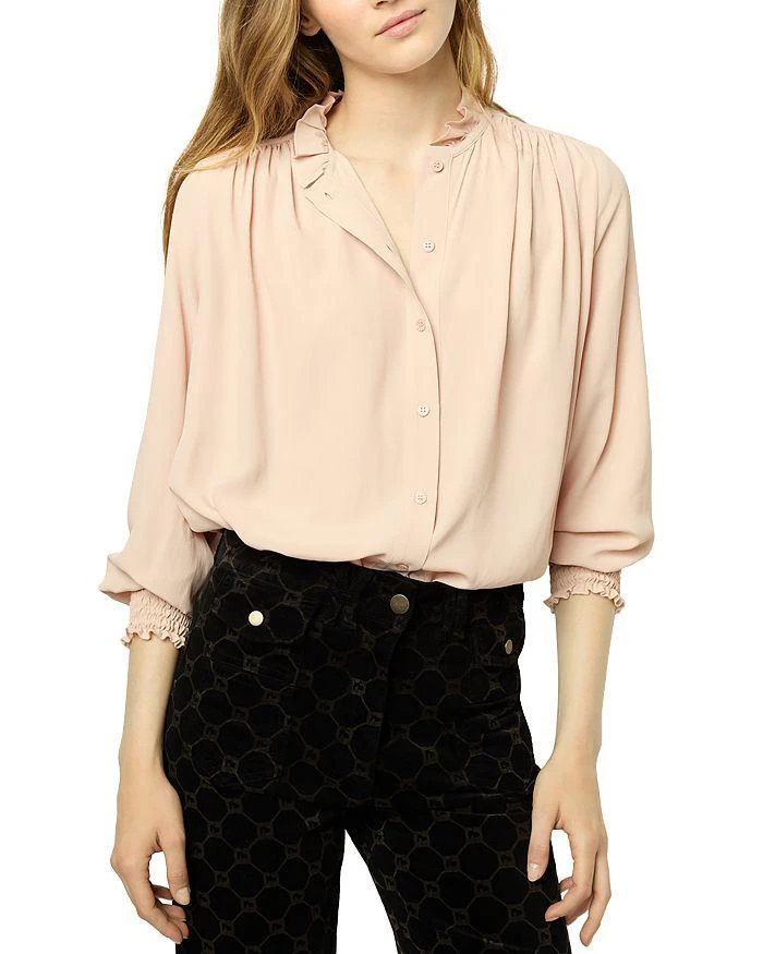 Gerard Darel Bely Ruffled Trim Blouse 1
