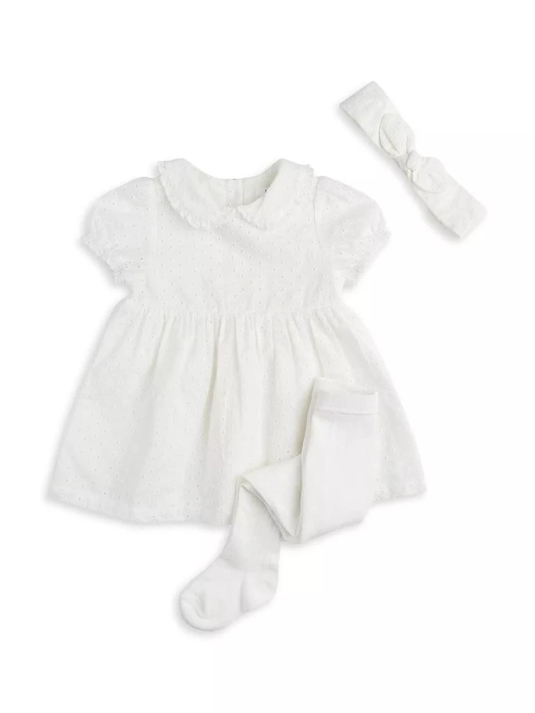 Petit Lem Baby Girl's Petit Lem Eyelet Dress &amp; Tights Set 1