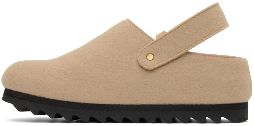 LAUREN MANOOGIAN Beige Felt Buckle Mules 3