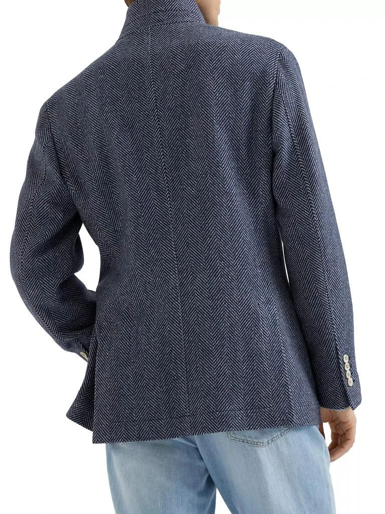 Brunello Cucinelli Chevron Blazer Style Outerwear Jacket 3