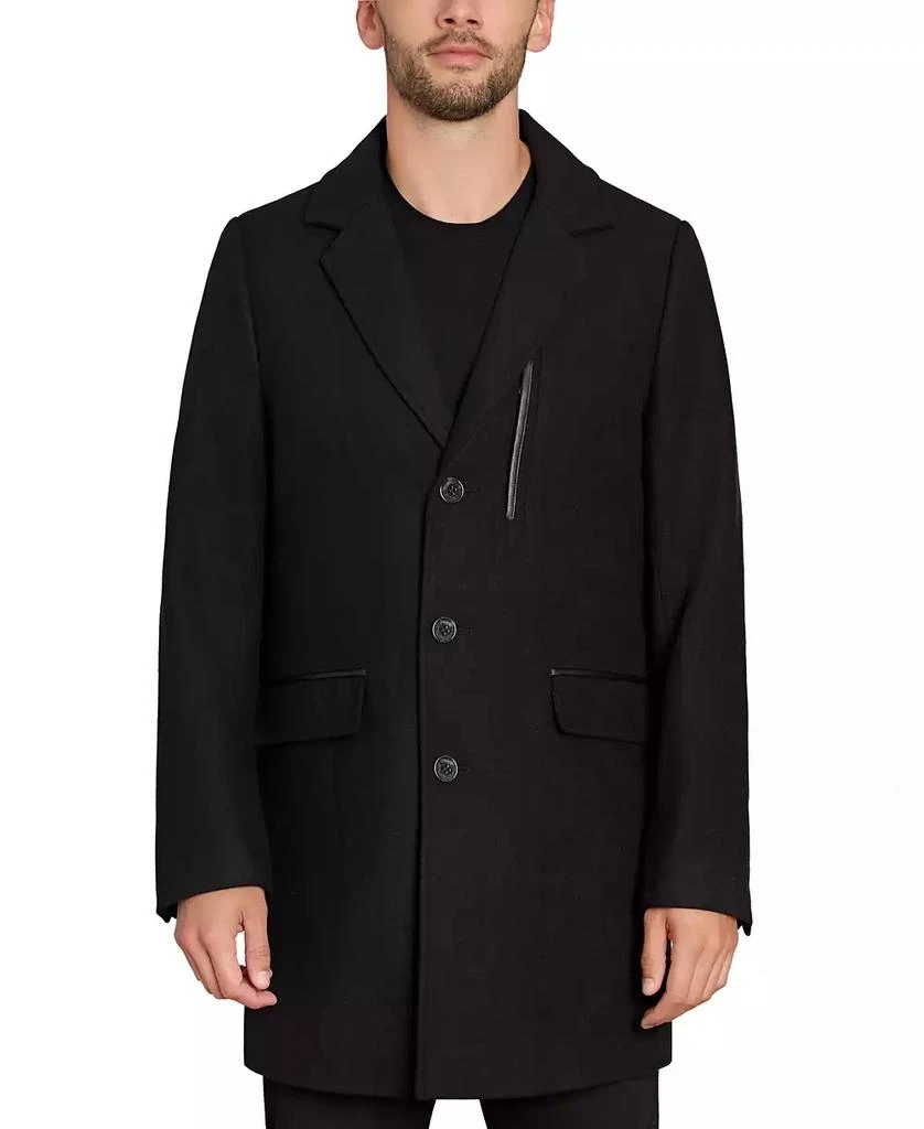 Sam Edelman Men's Coat with Faux-Leather Trim 1
