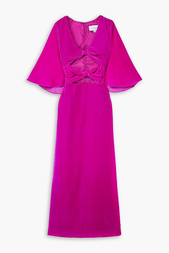 LES RÊVERIES Cutout velvet midi dress